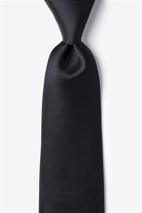 Black Silk Tie For Men Solid Neckties Collection