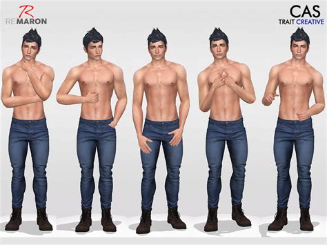 The Sims Resource Pose For Men Cas Pose Set