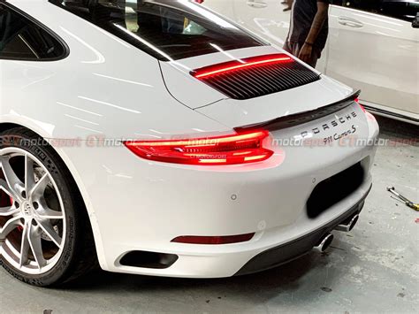 Porsche 911 Carrera Installed Carbon Fiber Rear Spoiler