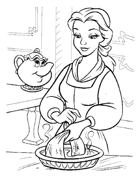 Dibujos Para Colorear De Bella Y Bestia / Dibujo de la Bella y la