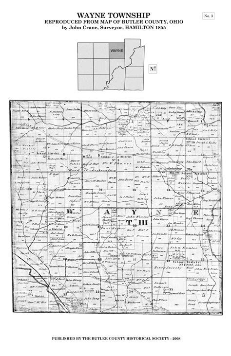 1855 Map Of Butler County Butler County Historical Society