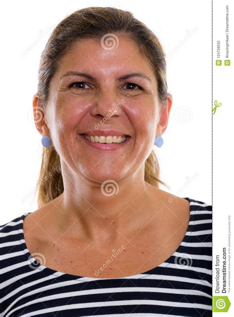 Cara De La Sonrisa Hermosa Madura Feliz De La Mujer Imagen De Archivo