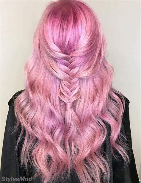 Super Cute And Stylish Braids Look With Pink Hair Color Ideas When The