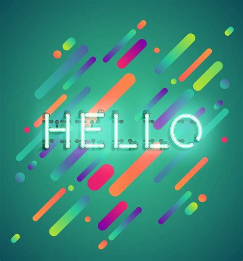 Neon Word On Colorful Background Vector Illustration 492797 Vector Art