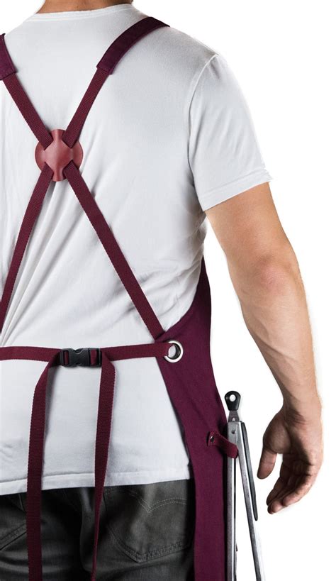 Professional Grade Bbq Apron For Kitchen Grill And Bbq Burgundy Hdg805r Hudson Durable Goods