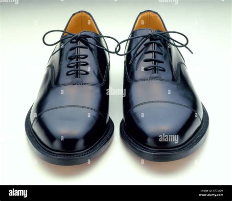 Gentlemans Shiny Black Shoes Stock Photo Alamy