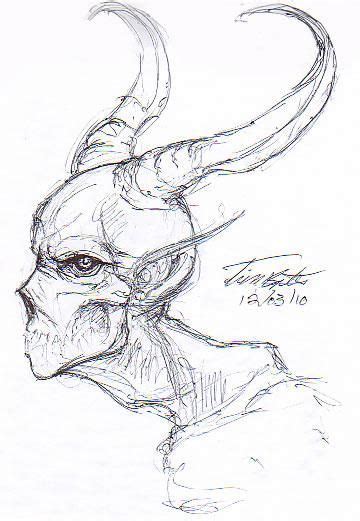 Demon Profile Sketch By Demented Beholder On DeviantArt In Dark