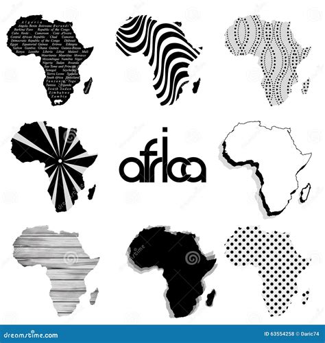 Vector Maps Of Africa Silhouette Stock Vector Illustration Of