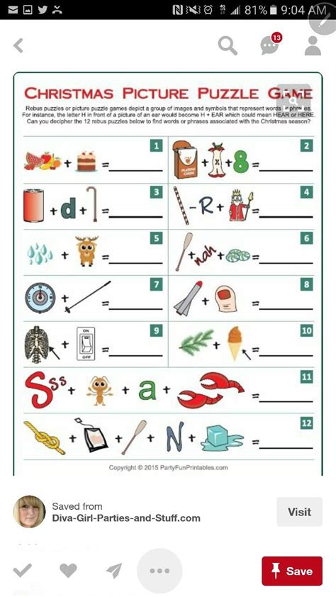 Christmas Rebus Puzzles With Answers Printable Printable Templates