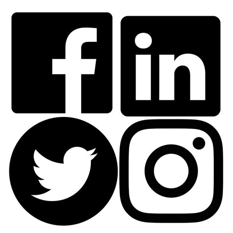 Social Media Logos Black And White 2018 Social Media Black And White