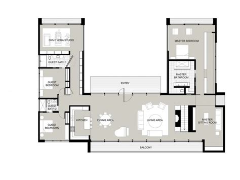 U Shaped House Floor Plans Dazzling Design Inspiration 16 Ideas Modern