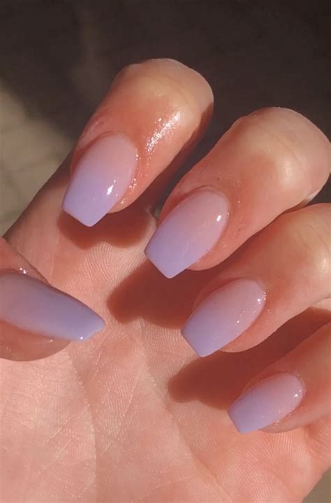 Cute Light Purple Lilac Ombre Coffin Shape Nails Design Light Purple Nails Purple Ombre Nails