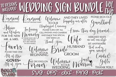 Wedding Sign Design Bundle Wedding Sign Design Svg Wedding Svg Bundle Wedding Bundle For Cricut