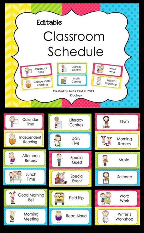 Free Editable Classroom Schedule Template Printable Templates