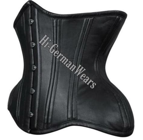 Underchest Corset Black Leather Corsage Gothic Corset Underbust Leather Corsets Ebay