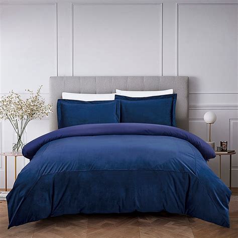 Keep cosy on winter's nights with this fabulous quilted comforter royal blue queen size. French Velvet 3-Piece Full/queen Comforter Set In Royal ...