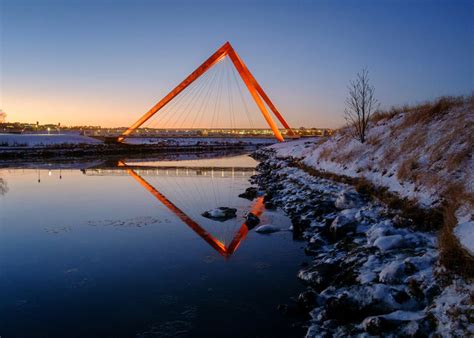 triangular pedestrian bridges hollow pyramids