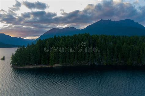 Lake Cushman And The Olympic Mountains At Sunset Stock Image Image Of