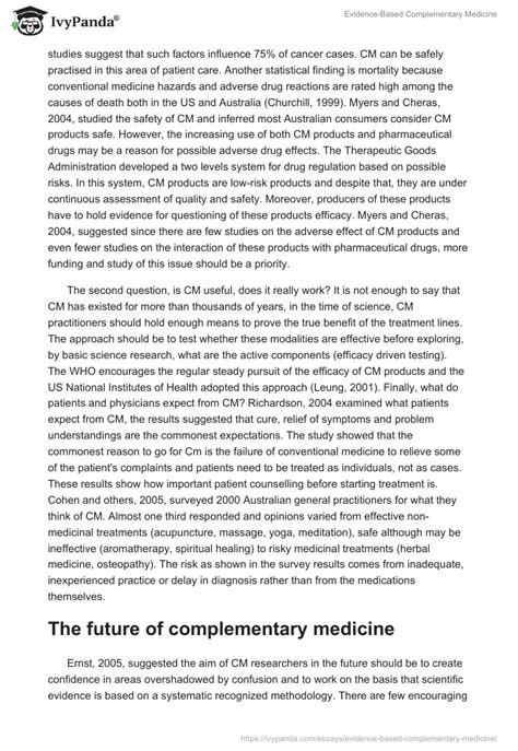 Evidence Based Complementary Medicine 2014 Words Essay Example