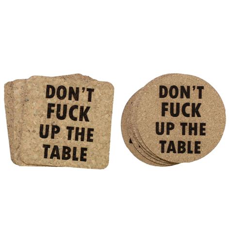 Don T Fuck Up The Table Coasters Custom Engraved Cork Etsy