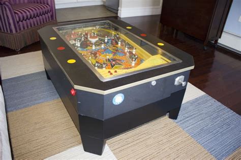 This former harlem globetrotters pinball machine is now an awesome piece of gameroom furniture. Stephen Jornov's custom made Pinball Coffee Table - Home Crux