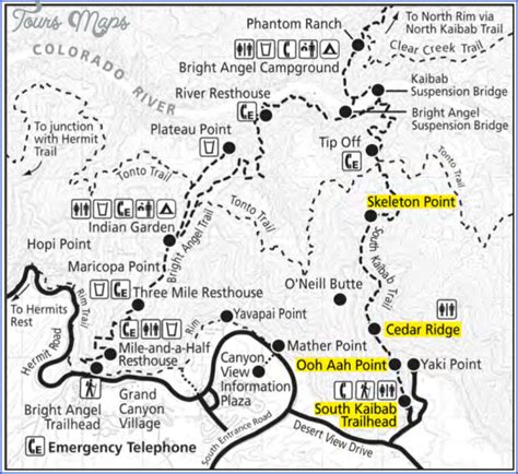 Grand Canyon Hiking Map