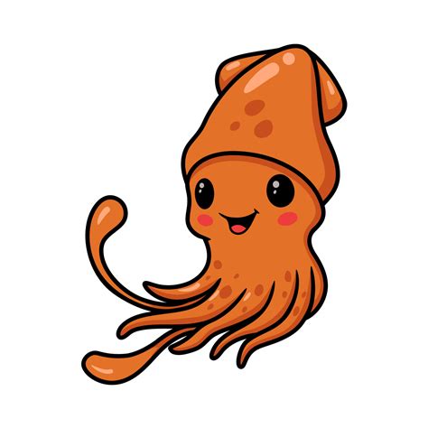 Cute Little Squid Cartoon Posing 12345009 Vector Art At Vecteezy