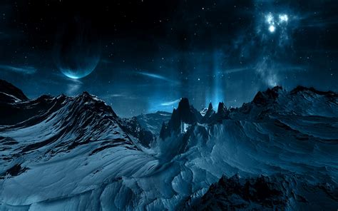 Mountains Outer Space Planets 1920x1200 Wallpaper High