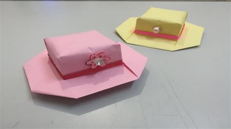 طريقة صنع قبعة ورق للبنات How To Make Paper Hat For Girls Youtube