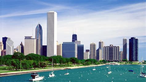 🥇 Chicago Lake Michigan Boats Cities City Skyline Wallpaper 136915