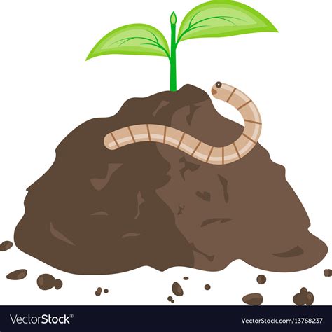Earthworm And Pile Of Ground Royalty Free Vector Image