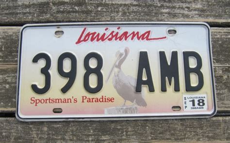 For Sale Louisiana Pelican License Plate 2018 Sportsmans Paradise Old