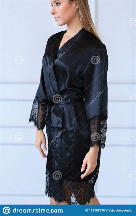 Woman In Silk Robe Stock Image Image Of Alluring Girl