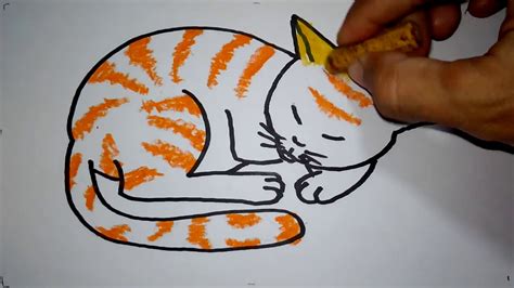menggambar kucing tidur  anak youtube