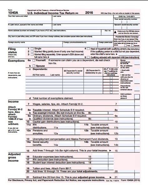 A Simplified Version Of The 1040 Form For Individual Income Tax To Be