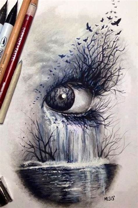How to draw, shade a realistic eye with teardrop | step by step drawing tutorial. Pin by Katarina Matic on Eyes | Cool drawings, Eye art ...