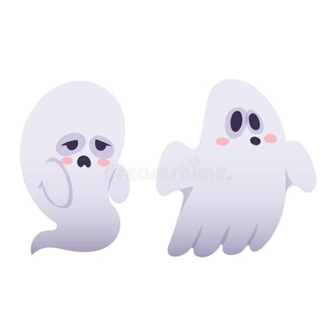Ghost Vector Characters Stock Vector Illustration Of Halloween 78040305