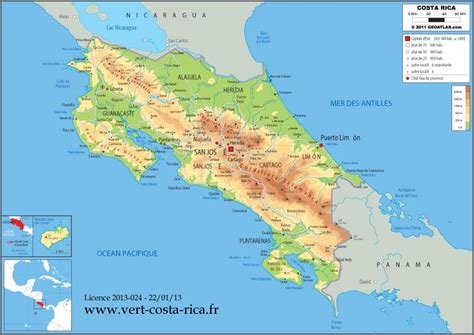Cartes Du Costa Rica Pour Votre Voyage Avec Vert Costa Rica Carte Du