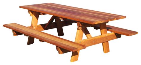 Outdoor dining set with bench and umbrella hole. 6' Picnic Table With Attached Bench and Umbrella Hole ...