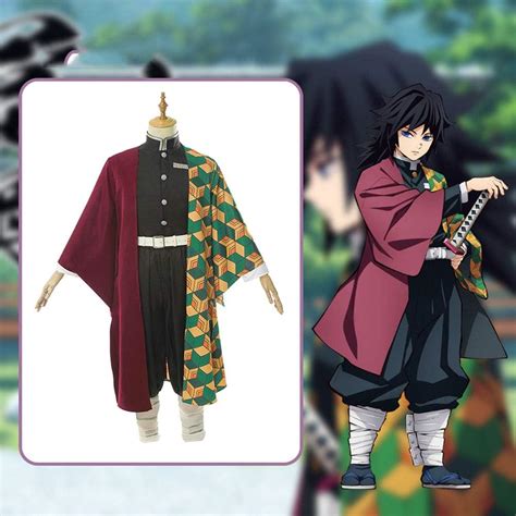 Anime Demon Slayer Tomioka Giyuu Cosplay Costumes Japanese Kimono Full