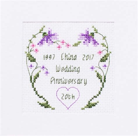 Patterns include a full color chart with color symbols, a thread legend. Details about 20th China Wedding Anniversary Card ღ Cross ...