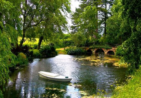 Small Bridge Over The Pond Wallpaper Nature And Landscape Wallpaper