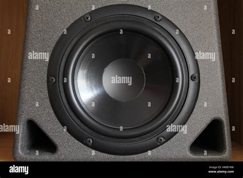 Woofer Or Bass Cone Of A High End Hi Fi Speaker Cabinet Stock Photo Alamy