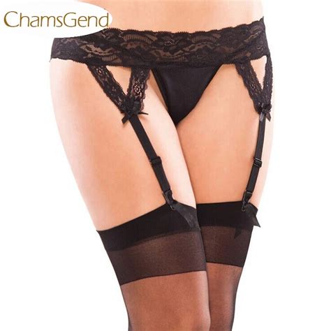 buy chamsgend newly women sexy lace suspender garter belt matching g string