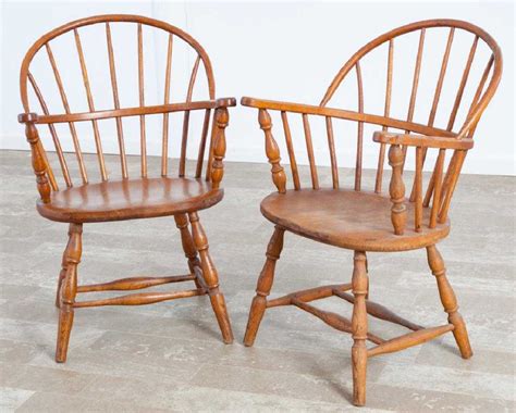 S Bent Bros Oak Hoop Back Windsor Chairs