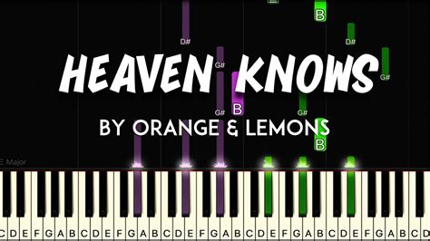 Heaven Knows By Orange And Lemons Synthesia Piano Tutorial Sheet Music