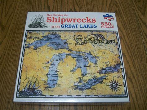Map Showing The Shipwrecks Of The Great Lakes Puzzle New 550 Pc Nautica