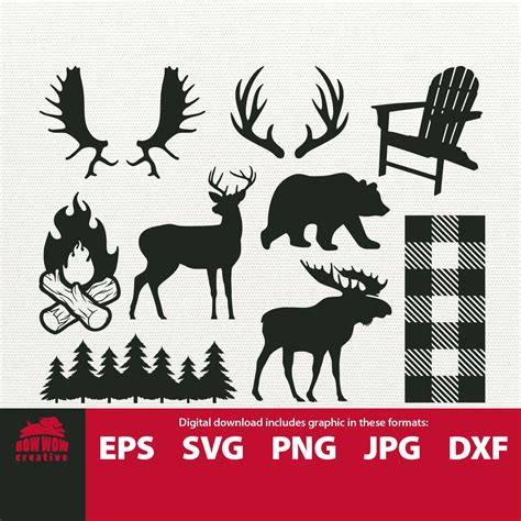 Pixie T Moose Deer Wood Burn Designs Christmas Poster Scrapbook