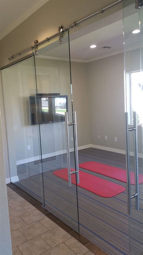 Home Gym Glass Doors Home Gym With Glass Sliding Door On Rails