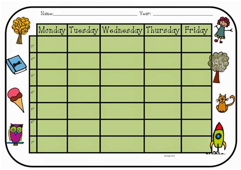 Iteacher Printable Weekly Timetables